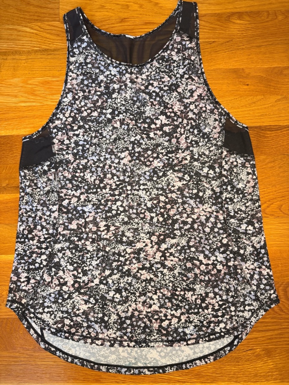 Lululemon Sculpt Tank II Floral Spritz Multi Size 8 Black Mesh Racerback Top